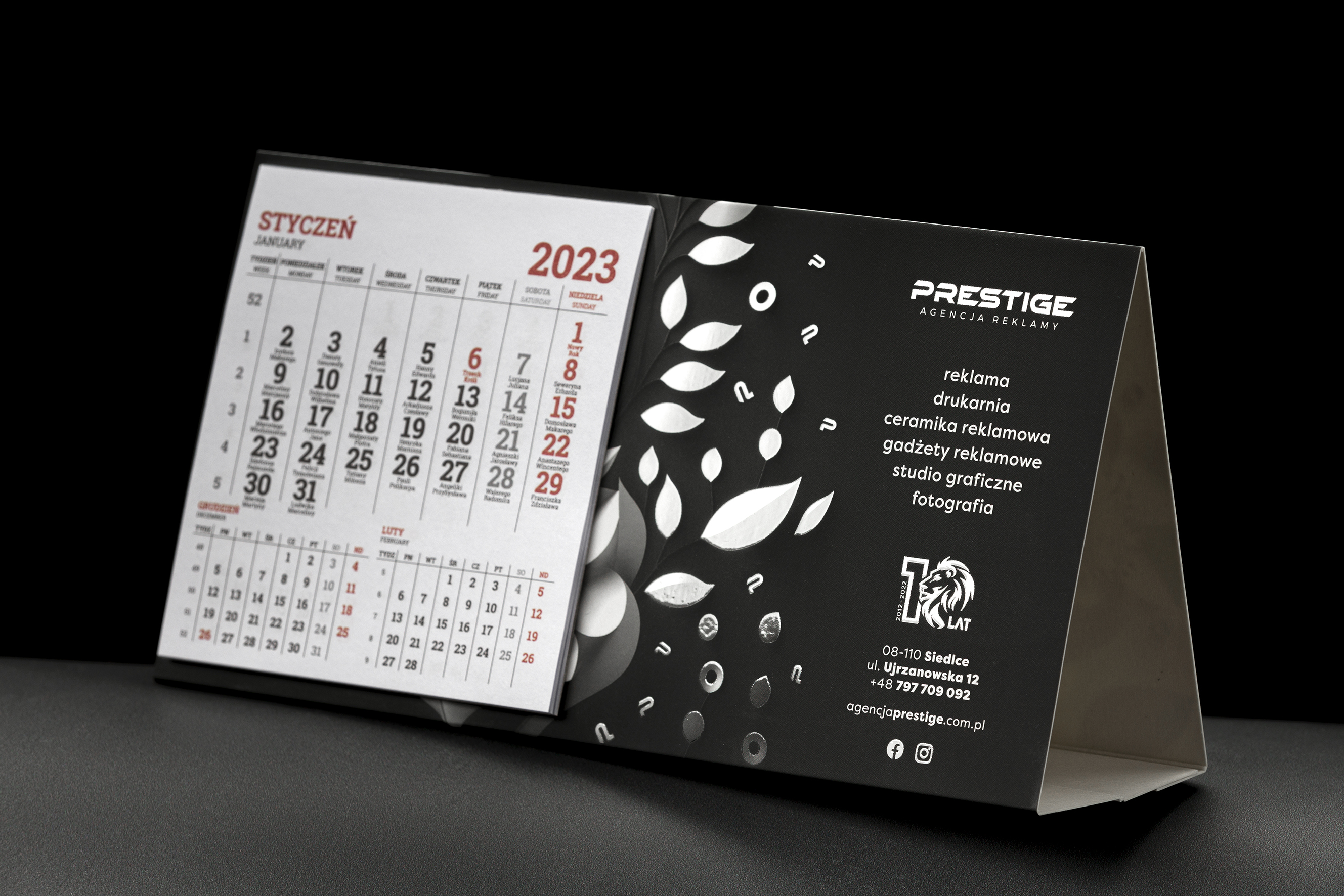 Agencja Reklamy Prestige, Kalendarz biurkowy - 2023